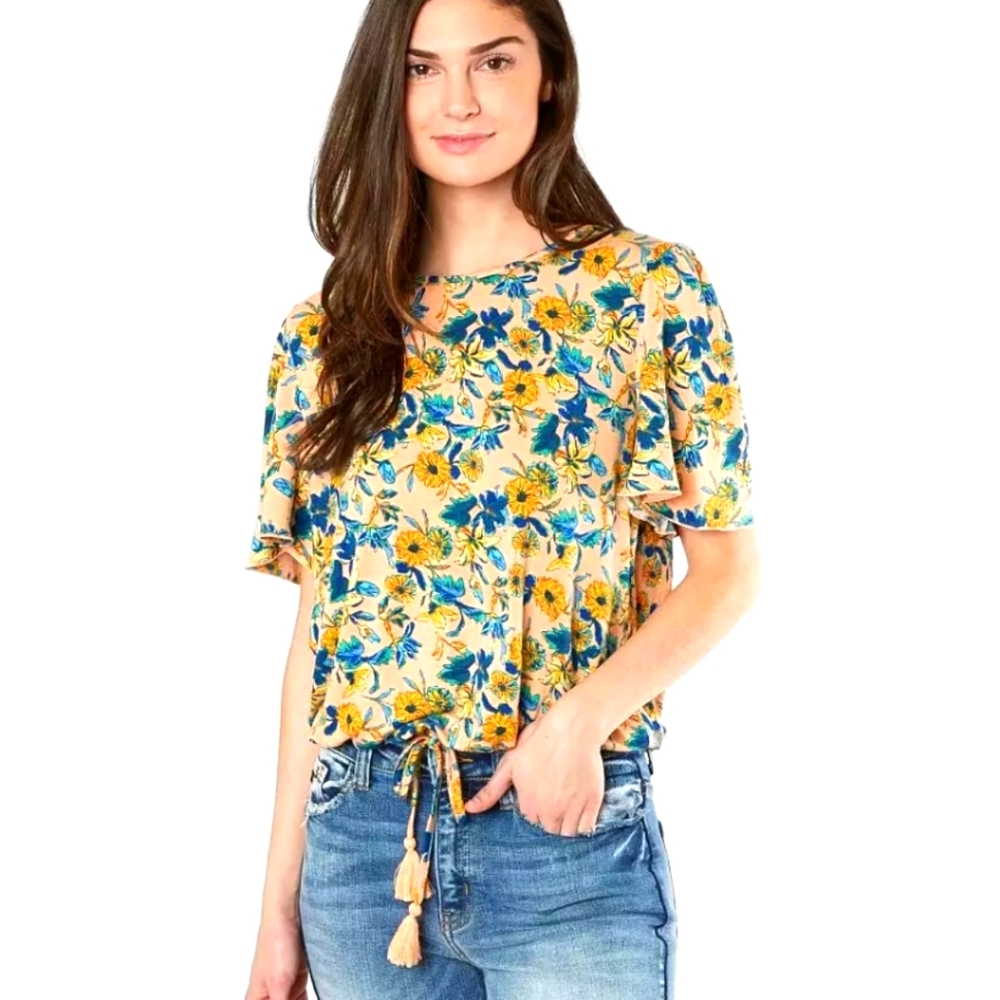 Floral Open Back Top